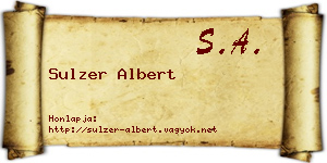 Sulzer Albert névjegykártya